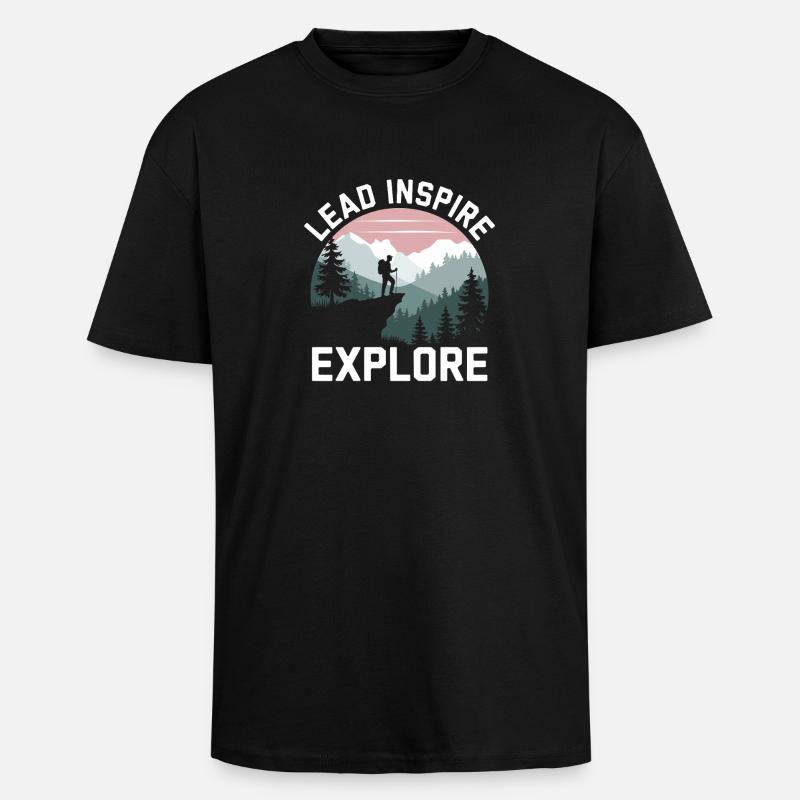 Scout Guide Scout Camping - Unisex Oversized Heavyweight T-shirt - black