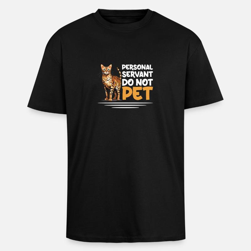 Personal servant do not caress - Unisex Oversized Heavyweight T-shirt - black