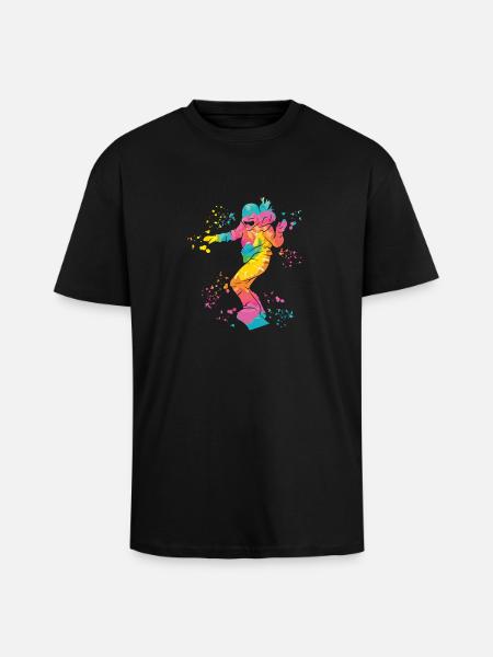 Snowboarder Snowboarding Snowboard - Unisex Oversized Heavyweight T-shirt - black