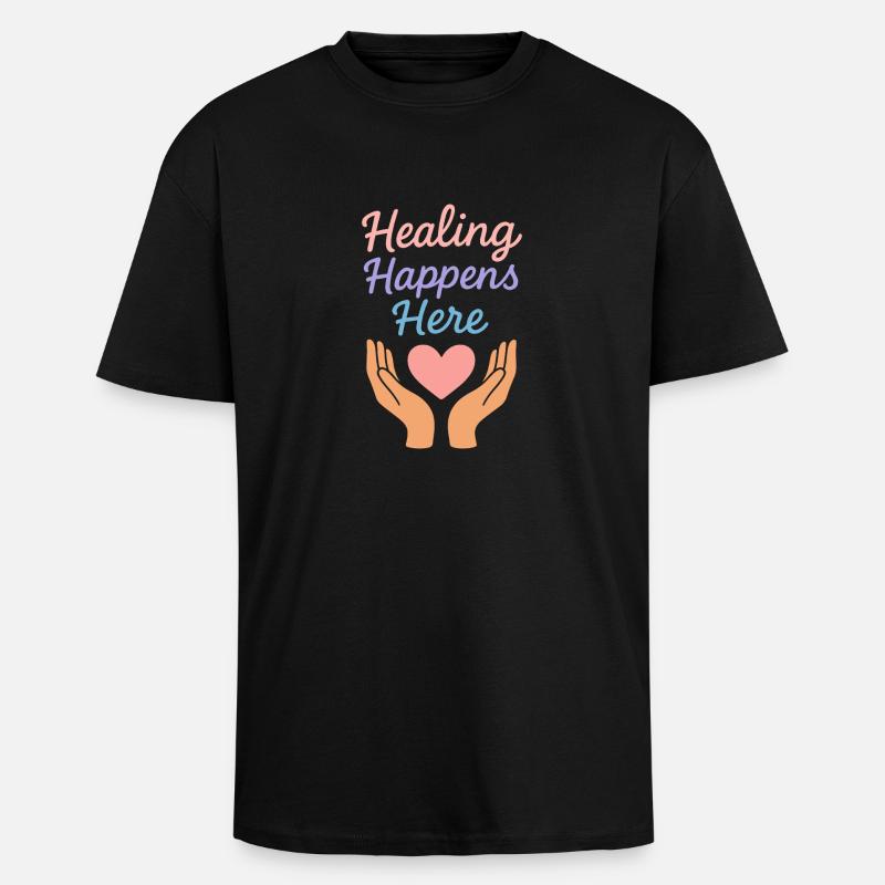 L’assistante sociale soutient le - T-shirt unisexe oversize épais - noir