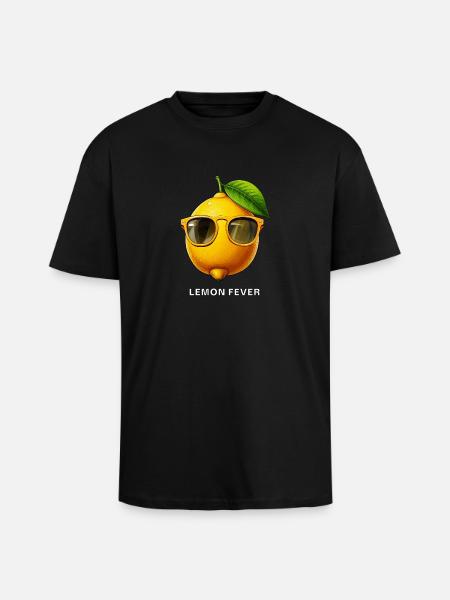 ZITRONE LEMON FEVER - Unisex Oversized Heavyweight T-shirt - black