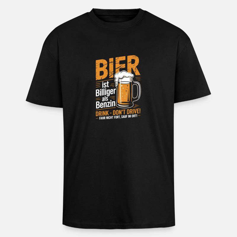 Witziges Bier Design - Oversized Heavyweight Unisex T-Shirt - Schwarz
