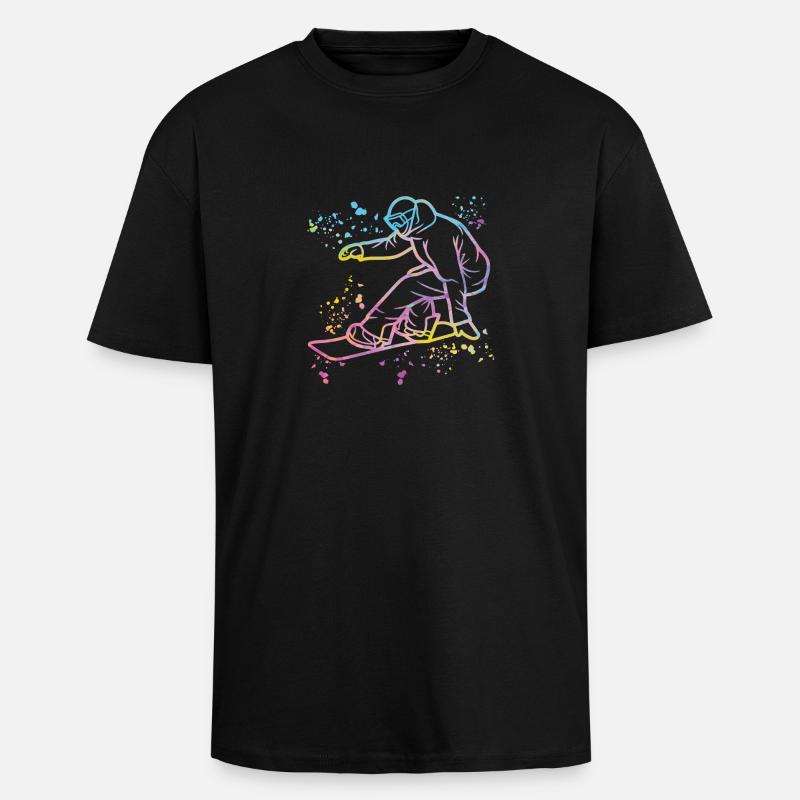 Snowboarder Snowboarding Snowboard - Oversized Heavyweight Unisex T-Shirt - Schwarz