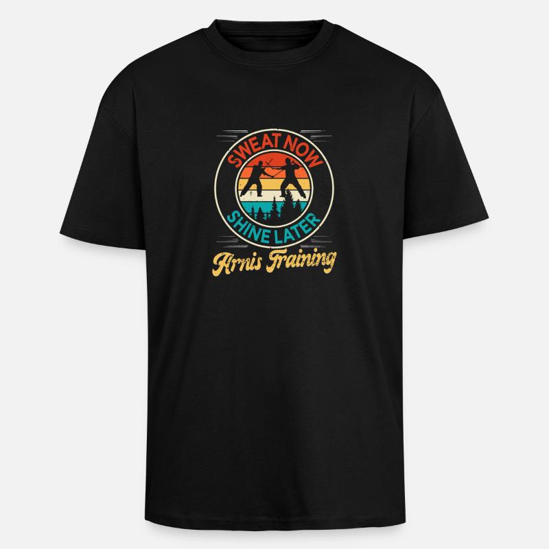 Escrima Arnis Martial Arts - Unisex Oversized Heavyweight T-shirt - black