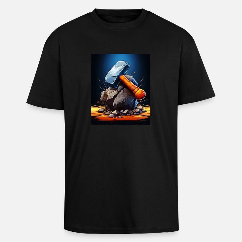 VATHOR HAMMER - Oversized Heavyweight Unisex T-Shirt - Schwarz