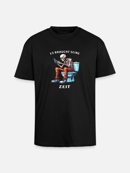 SKELETON TOILET SMARTPHONE - Unisex Oversized Heavyweight T-shirt - black