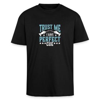 Music Director Trust Me I Have Perfect Musician - Unisex Oversized Heavyweight T-shirt - black - Front - Alina (178cm) & Michal (187cm)