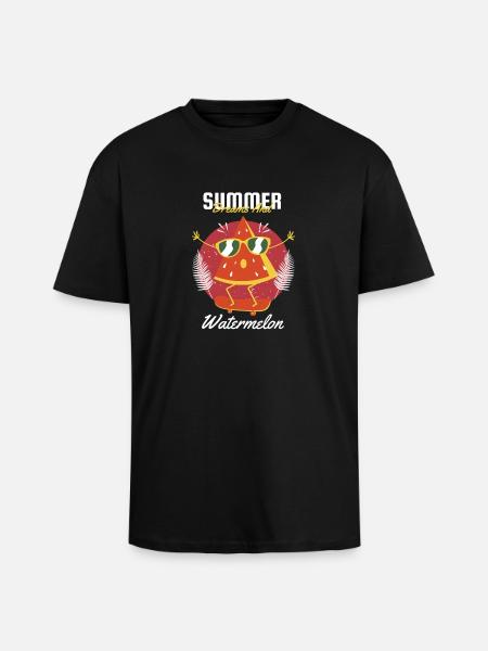 Rêves d’été et pastèque - T-shirt unisexe oversize épais - noir