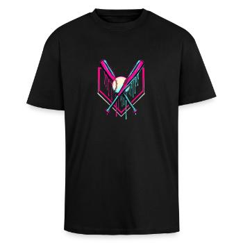 Baseball Batte de baseball - T-shirt unisexe oversize épais - noir - Devant - Alina (178cm) & Michal (187cm)