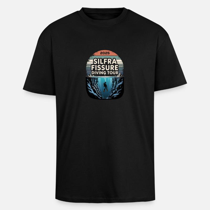 DivingTour Silfra 2025 - Oversized Heavyweight Unisex T-Shirt - Schwarz