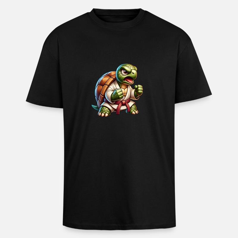 Turtle Karate Master - Unisex Oversized Heavyweight T-shirt - black