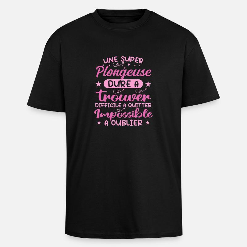 A Super Diver - Diver Gift - Unisex Oversized Heavyweight T-shirt - black