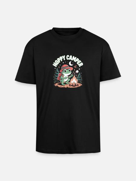 Hoppy Camper Camper Frog - Unisex Oversized Heavyweight T-shirt - black