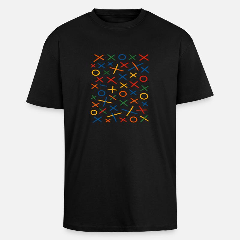 Geometric Pattern Design - Unisex Oversized Heavyweight T-shirt - black