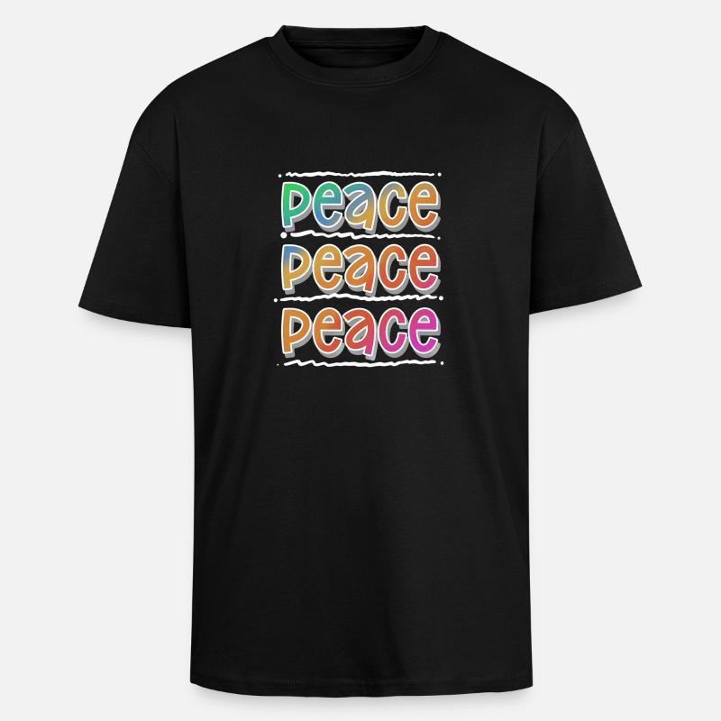Peace - Oversized Heavyweight Unisex T-Shirt - Schwarz