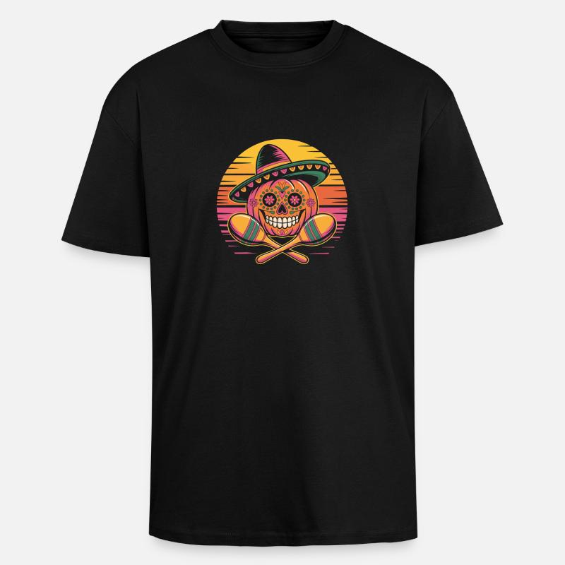 Cinco de Mayo Pumpkin - Oversized Heavyweight Unisex T-Shirt - Schwarz