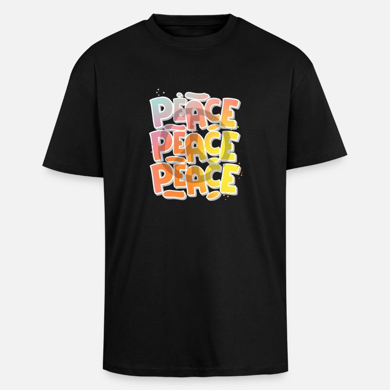 Peace - Oversized Heavyweight Unisex T-Shirt - Schwarz