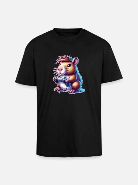 Capybara Gaming - Unisex Oversized Heavyweight T-shirt - black