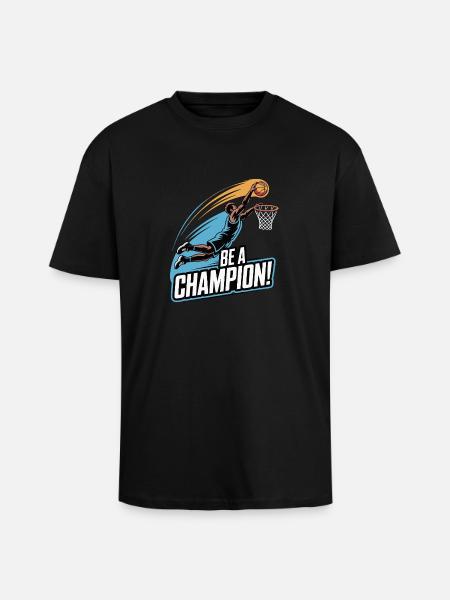 PLAYING BE A CHAMPION - Unisex Oversized Heavyweight T-shirt - black