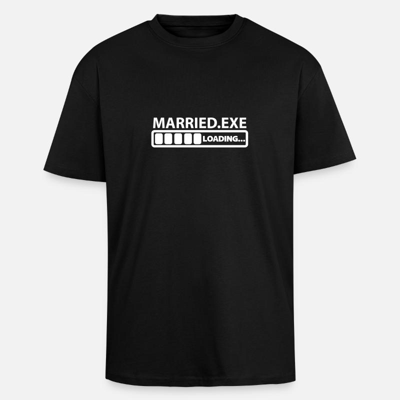 married exe loading - Oversized Heavyweight Unisex T-Shirt - Schwarz