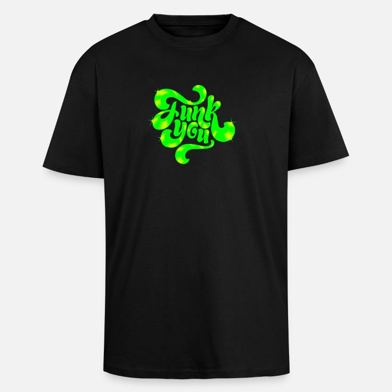 Conception de texte punk néon vert - T-shirt unisexe oversize épais - noir