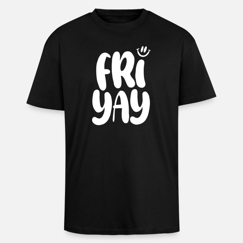 Friyay Friday - Oversized Heavyweight Unisex T-Shirt - Schwarz