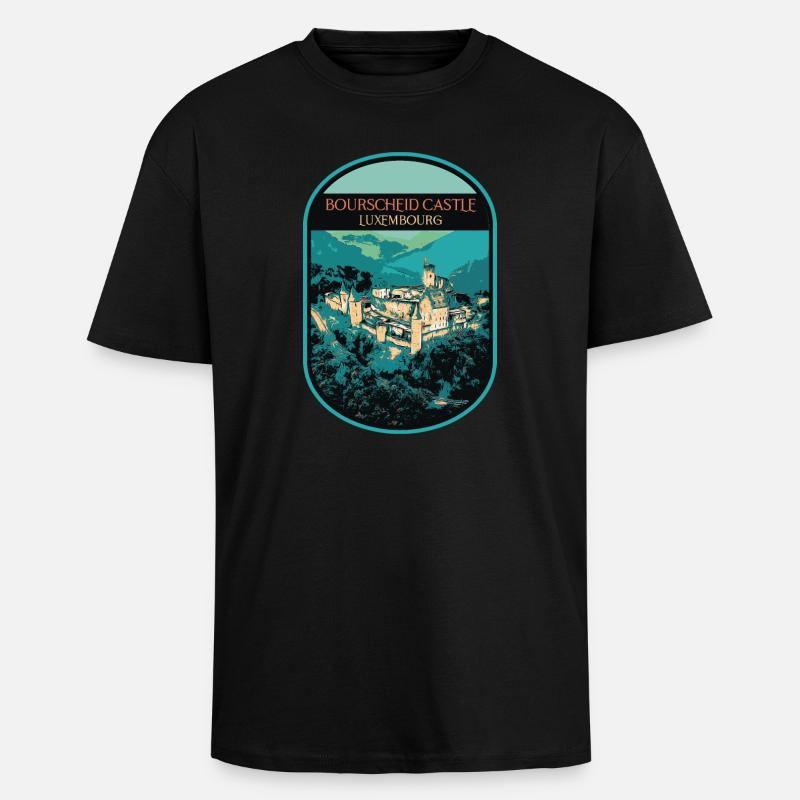 Schloss Bourscheid bestaunen - Oversized Heavyweight Unisex T-Shirt - Schwarz