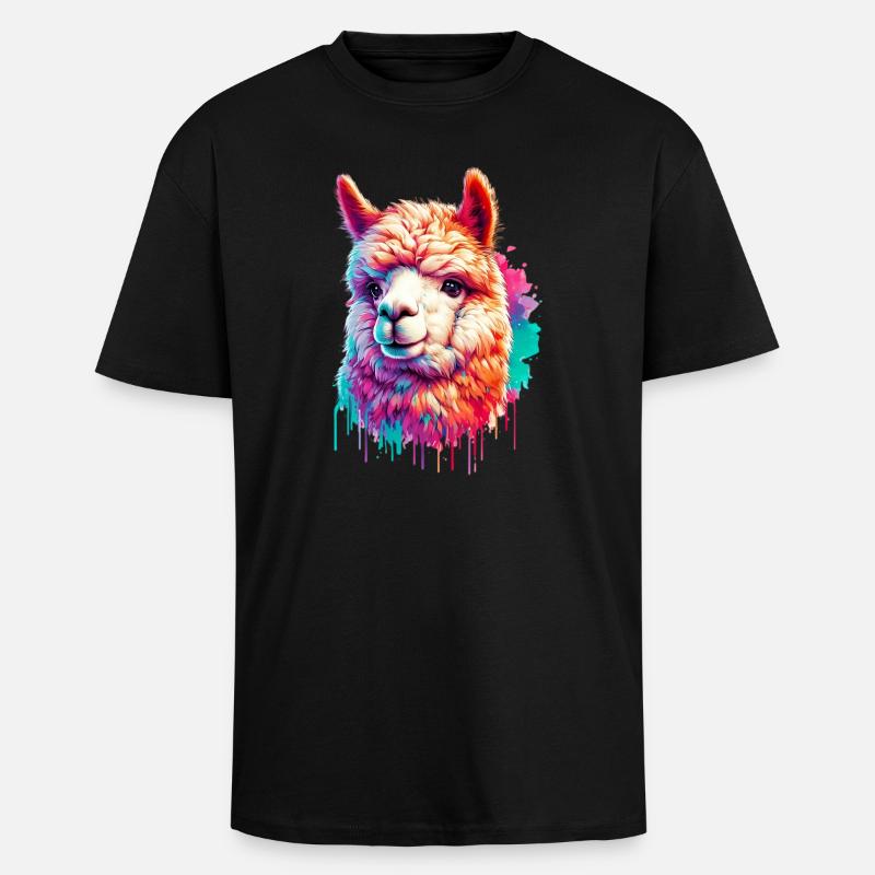 Alpaka - Oversized Heavyweight Unisex T-Shirt - Schwarz
