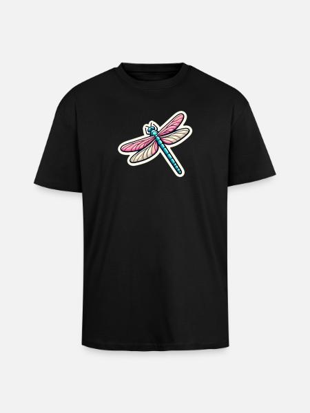 Dragonfly in pastel - Unisex Oversized Heavyweight T-shirt - black