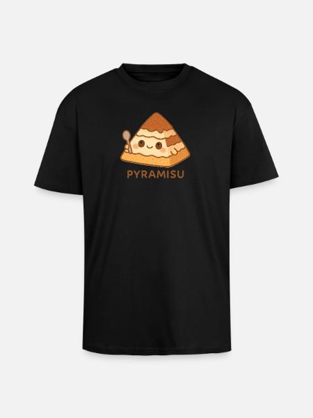Pyramisu Kawaii Tiramisu - Oversized Heavyweight Unisex T-Shirt - Schwarz