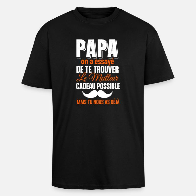 Papa sucht das perfekte Geschenk - Oversized Heavyweight Unisex T-Shirt - Schwarz