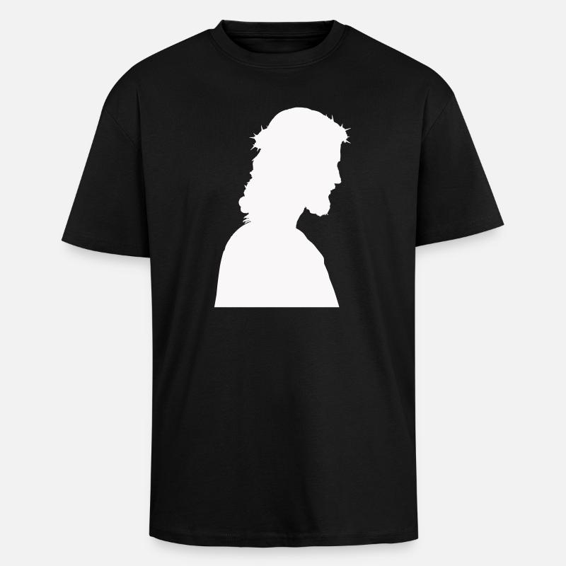 Silhouette de Jésus-Christ - T-shirt unisexe oversize épais - noir
