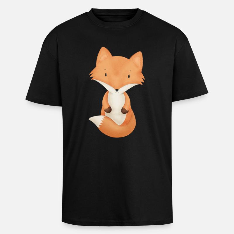 Fuchs - Oversized Heavyweight Unisex T-Shirt - Schwarz