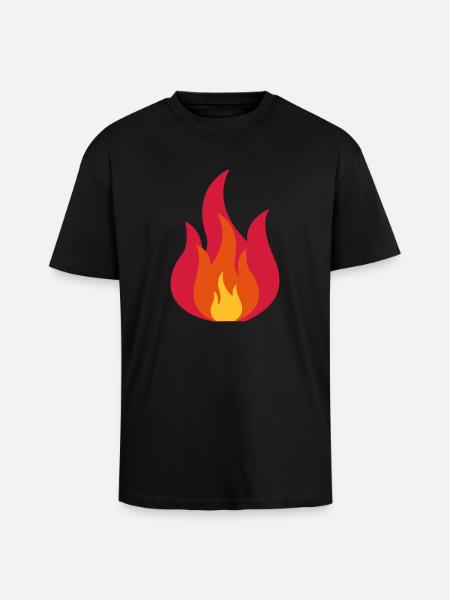 Feuer, Flammen, Fire, Flames - Unisex oversized heavyweight t-shirt - sort