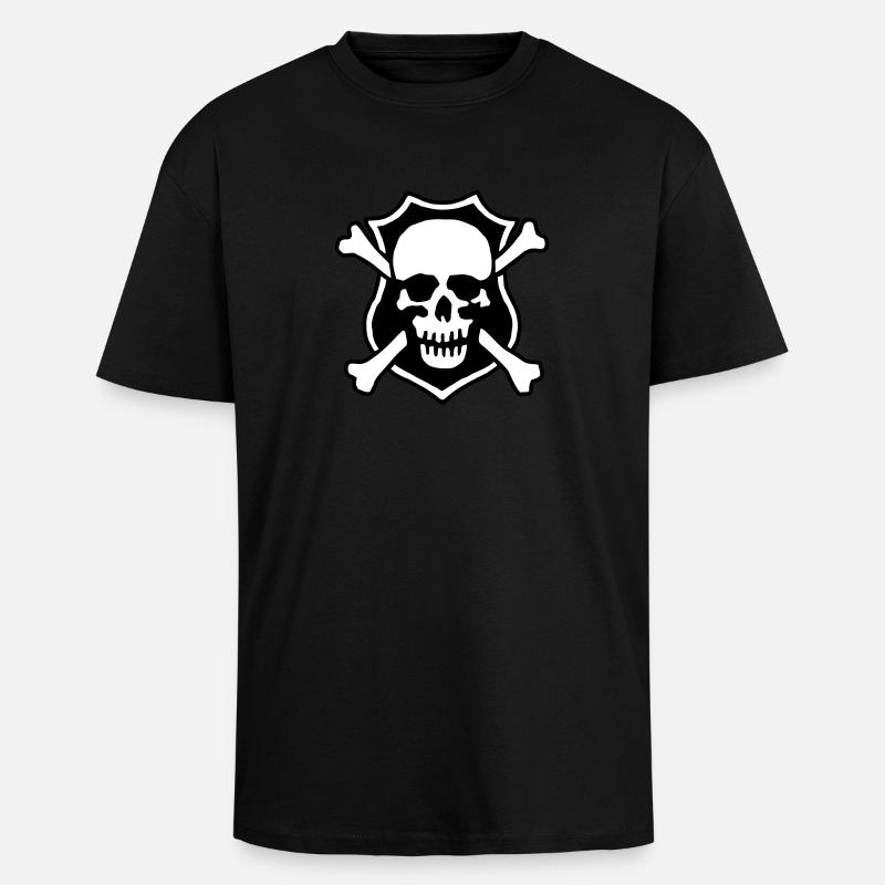 skull_032013_b_2c - T-shirt unisexe oversize épais - noir