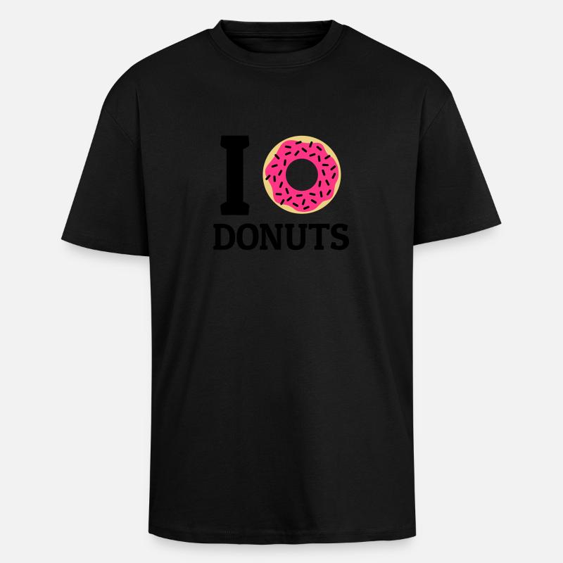 I love donuts - Oversized Heavyweight Unisex T-Shirt - Schwarz