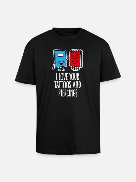 Divertente Piercing Tattoo Tattoo Artist - T-shirt unisex oversize pesante - nero
