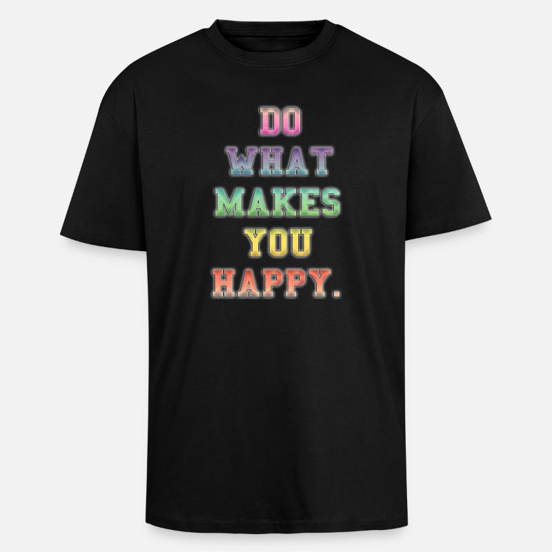 Inspirierende farbenfrohe Glücksbotschaft - Oversized Heavyweight Unisex T-Shirt - Schwarz
