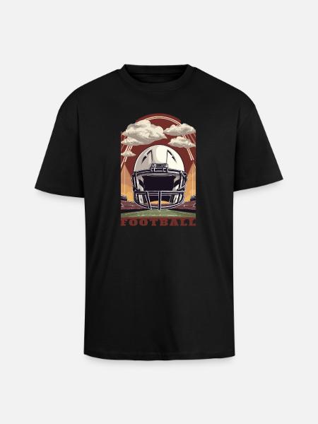 Football Helmet - Unisex Oversized Heavyweight T-shirt - black