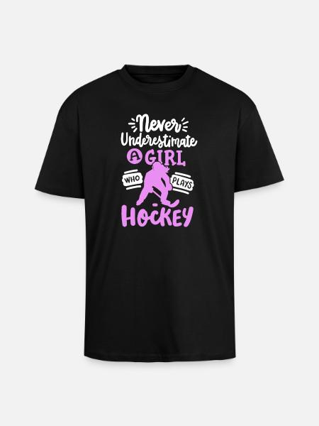 Eishockey Eishockeyspielerin - Oversized Heavyweight Unisex T-Shirt - Schwarz