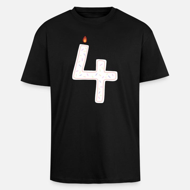 Conception de bougie festive numéro quatre - T-shirt unisexe oversize épais - noir