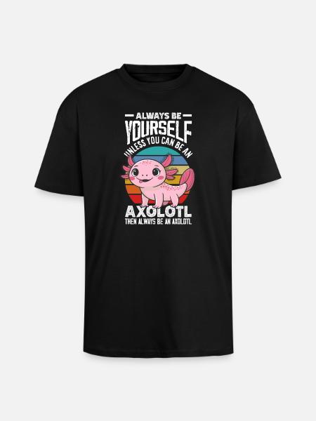 Cute Axolotl Kawaii Axolotl Lover - Unisex Oversized Heavyweight T-shirt - black
