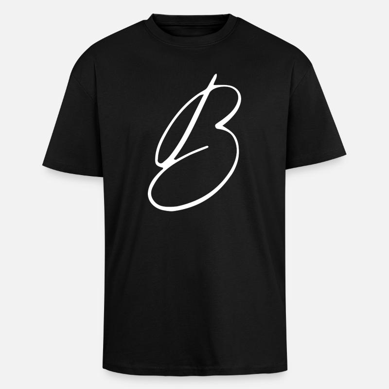 B - Oversized Heavyweight Unisex T-Shirt - Schwarz