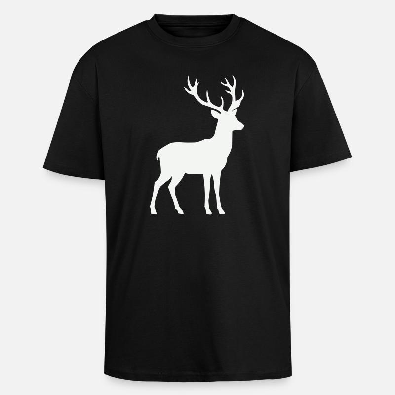 Silhouette de cerf - T-shirt unisexe oversize épais - noir