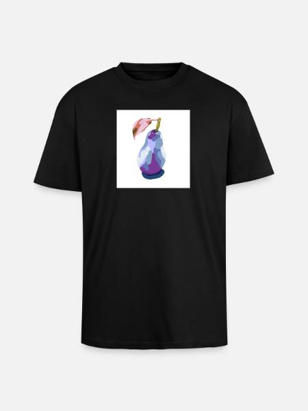 Pear in Pastels Abstract - Unisex Oversized Heavyweight T-shirt - black