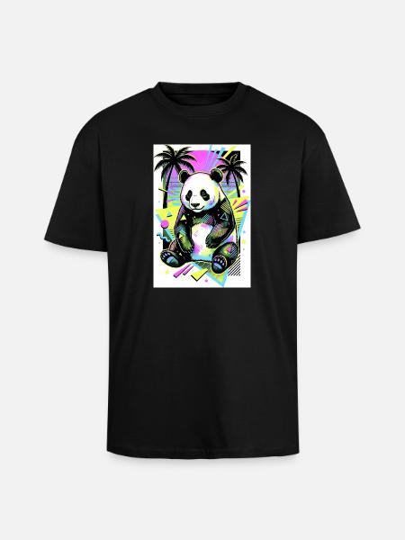 panda - Unisex Oversized Heavyweight T-shirt - black