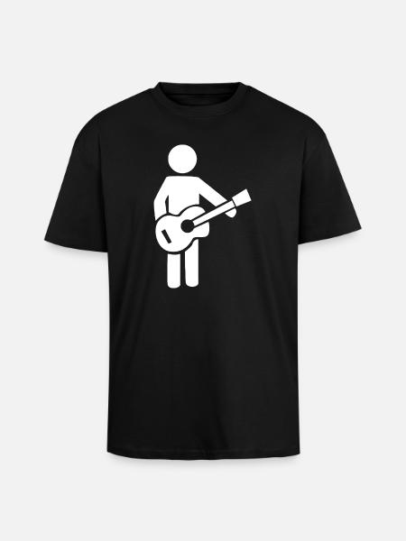 Guitariste Silhouette Music Design - T-shirt unisexe oversize épais - noir