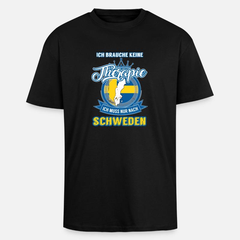 Therapie Schweden - Oversized Heavyweight Unisex T-Shirt - Schwarz