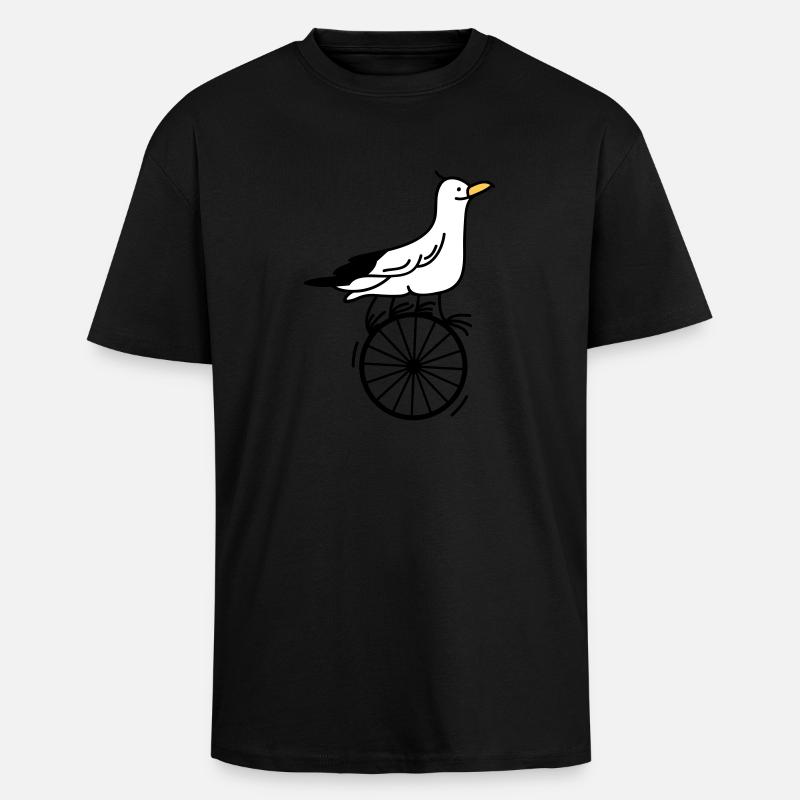 begabte Möwe - Oversized Heavyweight Unisex T-Shirt - Schwarz