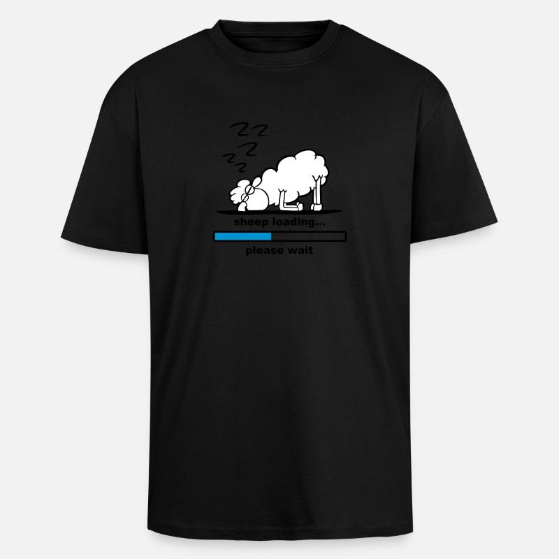 sheep loading - Oversized Heavyweight Unisex T-Shirt - Schwarz